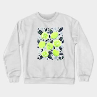 Watercolor Limes Pattern - Gray Crewneck Sweatshirt